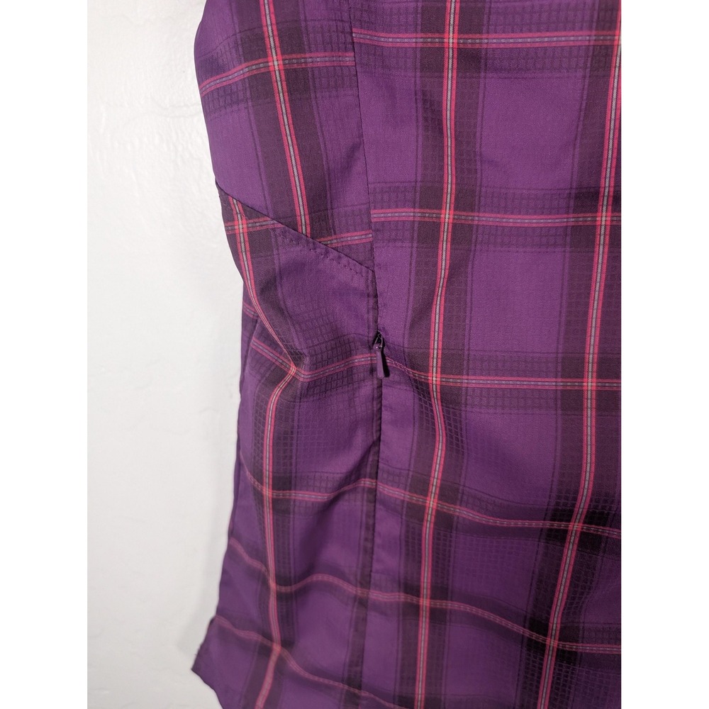 Columbia Shirt Womens Large Purple Plaid Omni-Shade Short Sleeve Outdoor Hiking - Picture 4 of 10